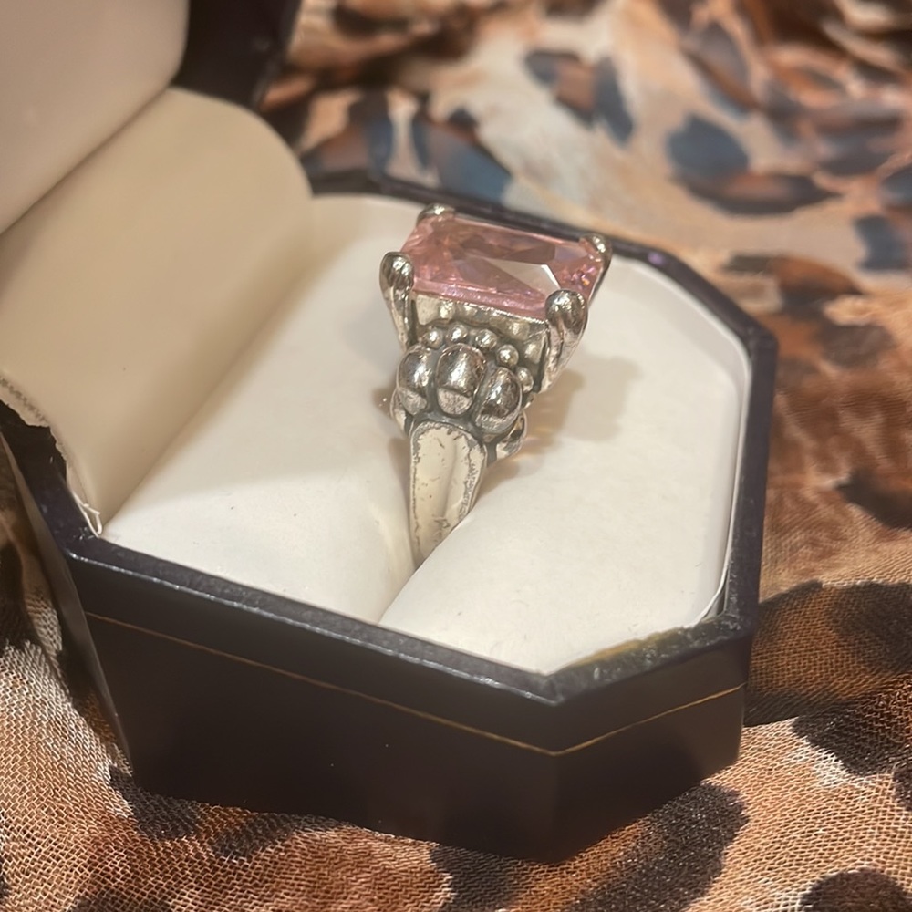 Pink CZ ring - Picture 2 of 5